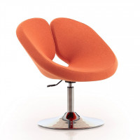 Manhattan Comfort AC037-OR Perch Orange and Polished Chrome Wool Blend Adjustable Chair